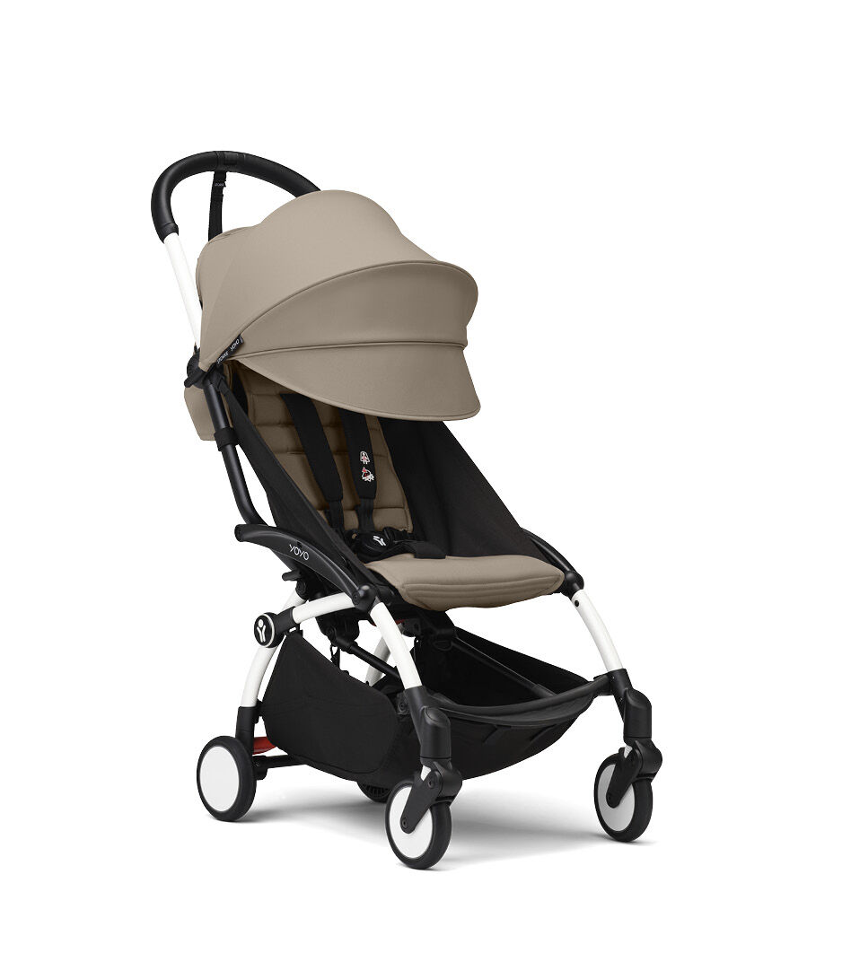 Stokke® YOYO3® 6+ Taupe. White Frame. Extended Canopy. galery image 5